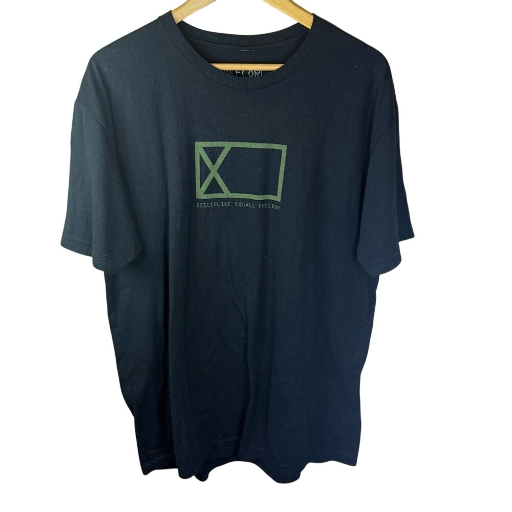 DEFCOR Mens Decisively‎ Engaged X-Flag Black Tee Size XL Streetwear